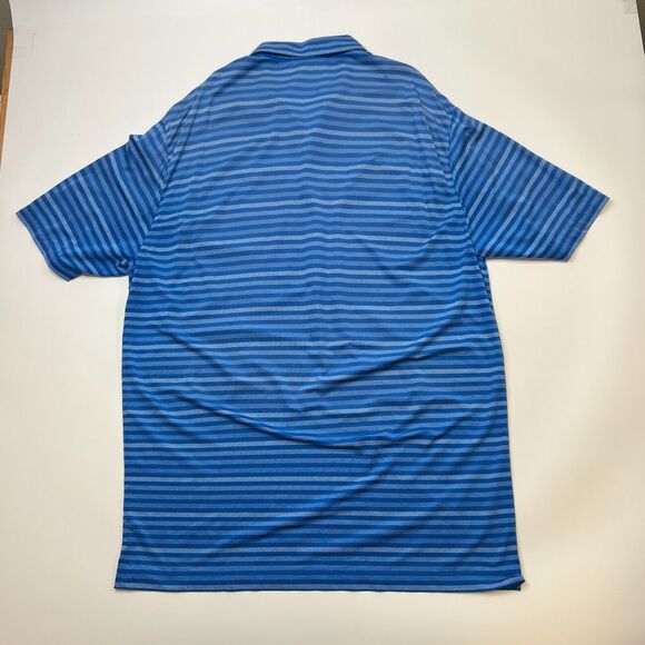 Nike Tiger Woods Shirt Mens XL Extra Large Blue Striped Dri Fit Snap Button Polo - Picture 3 of 8